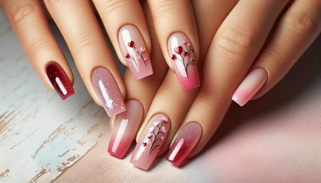 acrylic:loy4n3bu21m= valentines nails